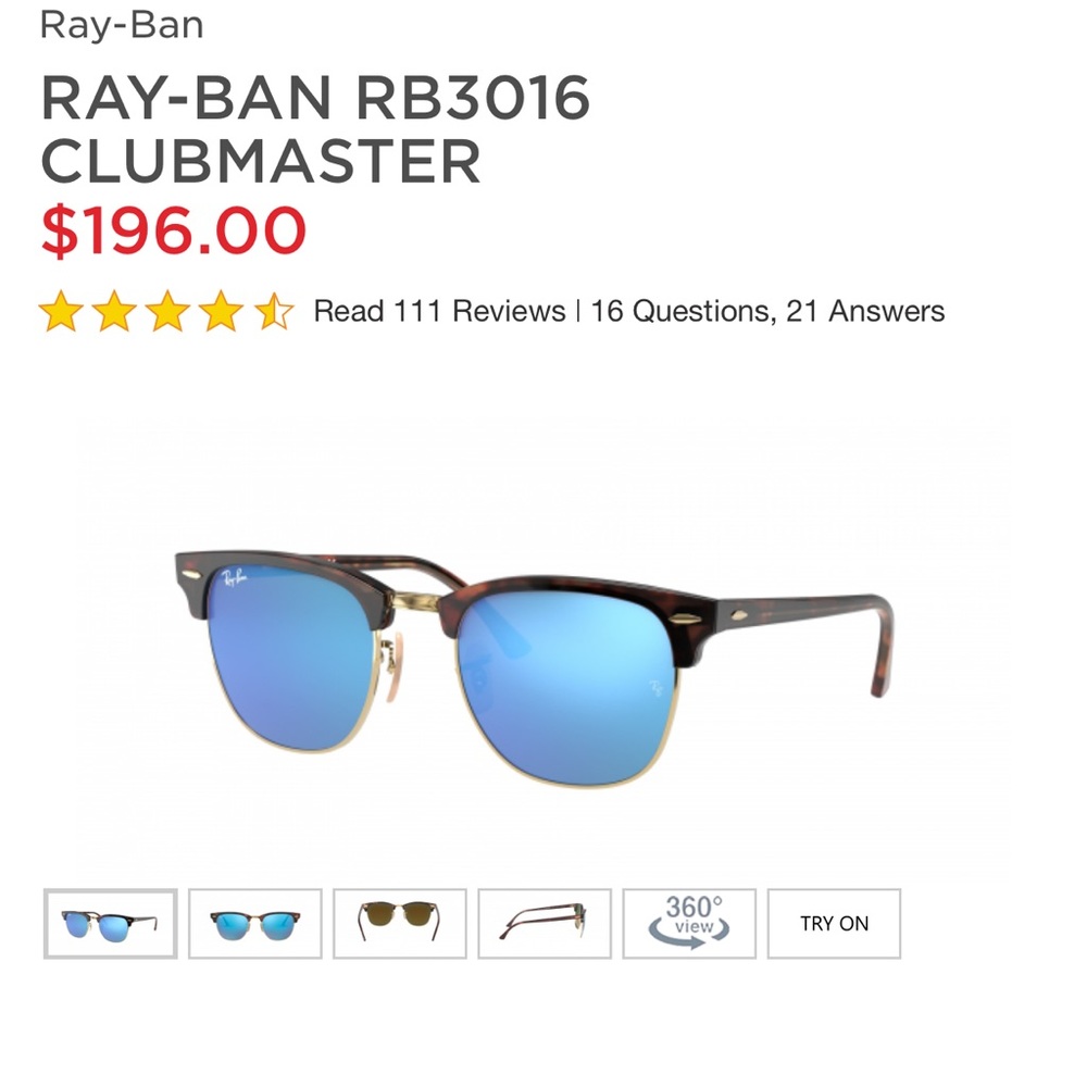 RAY-BAN RB3016 CLUBMASTER